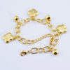 Black Pendant and White Crystal Chain Bracelet 18K Yellow Gold Coated