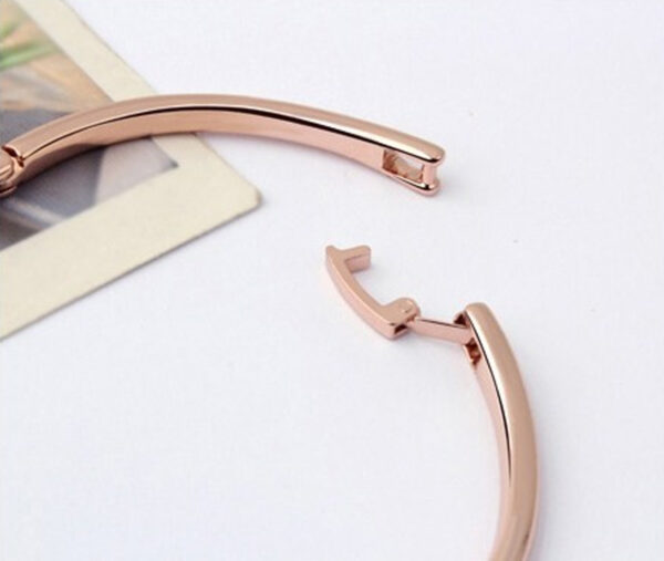 Round Crystals Cuff Bracelet 18K Rose Gold Coated - Multi Coloured