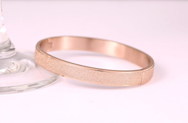 Wide Band Bracelet 18K Rose Gold Coated Glittering with Sparks