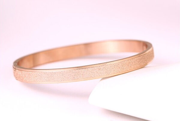 Wide Band Bracelet 18K Rose Gold Coated Glittering with Sparks