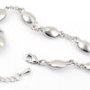 Ring Chain Charm Bracelet 925 Sterling Silver Coated with 7 AAA Crystals - Multi Coloured