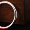 Circle Hoop Bangle Bracelet 925 Sterling Silver Adjustable Ring