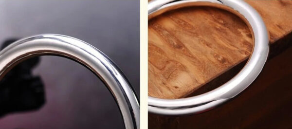 Circle Hoop Bangle Bracelet 925 Sterling Silver Adjustable Ring