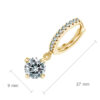 Circle Hoop Earrings 18K Yellow Gold Coated with Round Sparkling Diamond Clear Crystal Pendant and Stone-Embellished Circle - Diamond Clear
