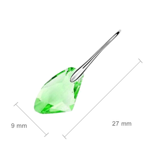 Sparkling Crystal Dangle Earrings 18K White Gold Coated Natural Shape - Peridot Green