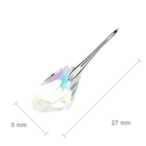 Sparkling Crystal Dangle Earrings 18K White Gold Coated Natural Shape - Diamond Clear