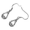Earrings 18K White Gold Coated Claddagh with CZ Stones and Celtic Trinity Knot - Sapphire Blue