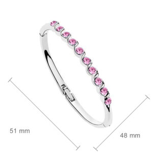 Sterling Silver Coated Bracelet boasting 10 Round Stones - Rose