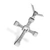Pendant Necklace Men's Cross with Rhinestone Crystals