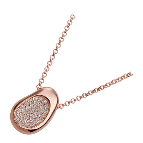 Pendant Necklace with Sparkling White Crystals