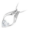 18K White Gold Coated Angel Wings Necklace Love Heart Crystal - White