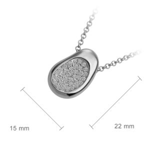 Pendant Necklace with Sparkling White Crystals - Sterling Silver