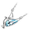18K White Gold Coated Peace Dove Necklace Teardrop Crystal