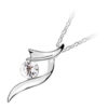 Sterling Silver Coated Round Stone Necklace Inline