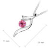 Sterling Silver Coated Round Stone Necklace Inline - Rose