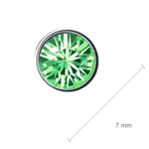 Earrings 925 Sterling Silver Coated with Round Crystal - Peridot Green