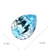 925 Sterling Silver Coated Water Drop Shaped Crystal Earrings - Aquamarine Sea Blue