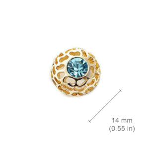 18K Rose Gold Coated Fashion Round Stud Earrings Filigree Stone with Pave Set Crystal Element - Sapphire Blue