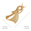 18K Rose Gold Coated Dancing Love Couple Pendant Necklace with Clear Stud Crystal Elements