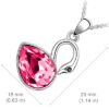 18K White Gold Coated Swan Pendant Necklace with Teardrop Crystal Wings - Pink