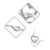 18K White Gold Coated Pendant Necklace with Intertwined Love Hearts and Pave Set Crystal Elements