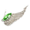 18K White Gold Coated, Coloured Angel Wing Adorned with Multiple Clear Pave Set Crystal Elements