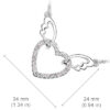 18K White Gold Coated Fashion Pendant Necklace with Love Heart Crystal Elements Angel Wing Chain Bails - White