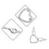 18K White Gold Coated Fashion Pendant Necklace with Love Heart Crystal Elements Angel Wing Chain Bails - Aquamarine Blue