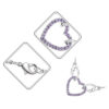 18K White Gold Coated Fashion Pendant Necklace with Love Heart Crystal Elements Angel Wing Chain Bails - Purple