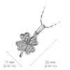18K White Gold Coated Fashion Pendant Necklace with Four Leaf Clover Love Hearts and Crystal Elements - White