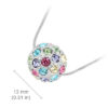 18K White Gold Coated Fashion Pendant Necklace with Crystal Ball and Round Pave Set Crystals