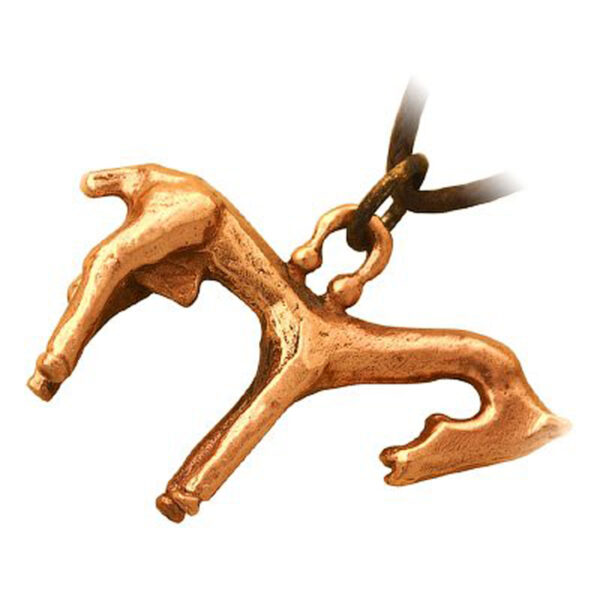 Celtic Horse Precious Metal Coated Pendant Necklace Crafted from French Artifacts