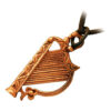 Precious Metal Coated Celtic Harp Pendant Necklace