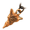 Precious Metal Coated Celtic Flint Pendant Necklace Adorned with Spirals from Newgrange Ancient Engravings