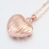 Precious Metal Coated Filigree Heart Pendant Necklace with Sparkling Diamond Clear Crystals - 18ct Rose Gold