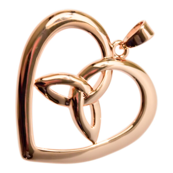 Heart Interlaced with Celtic Trinity Knot Pendant Necklace in 925 Sterling Silver or Precious Metal Coated
