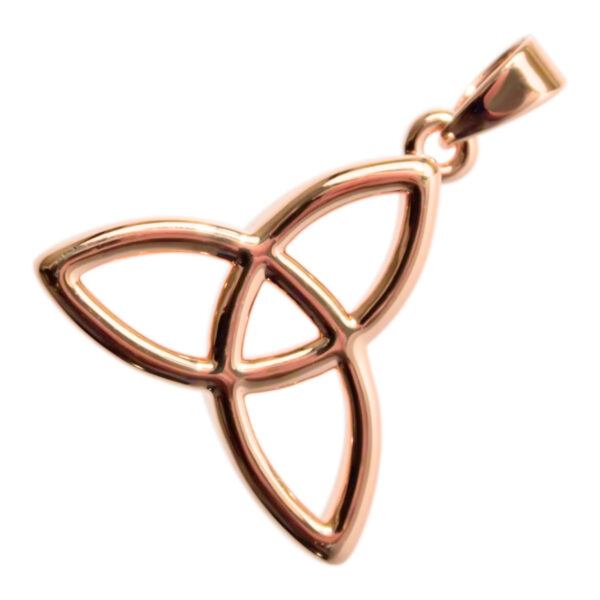 Thick Celtic Trinity Knot Pendant Necklace in 925 Sterling Silver or Precious Metal Coated