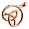 Celtic Trinity Knot in Circle Pendant Necklace in 925 Sterling Silver or Precious Metal Coated