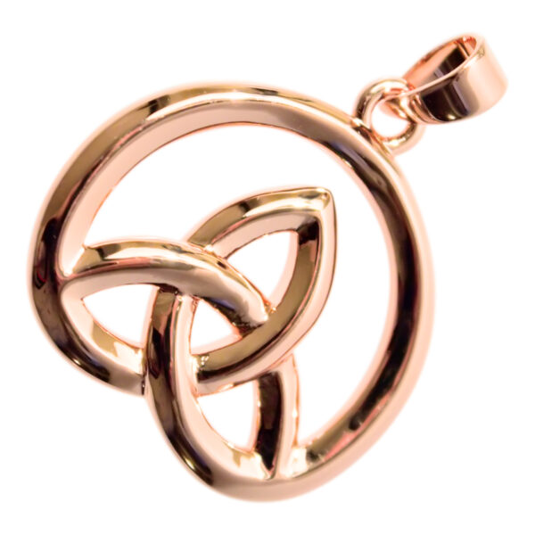 Celtic Trinity Knot in Circle Pendant Necklace in 925 Sterling Silver or Precious Metal Coated