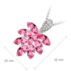 925 Sterling Silver Coated Pendant Necklace with Bunch of Sparkling Crystal Fruits - Amethyst Rose