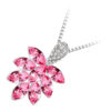 925 Sterling Silver Coated Pendant Necklace with Bunch of Sparkling Crystal Fruits - Amethyst Rose