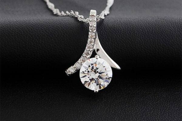 Precious Metal Coated Floral Design Pendant Necklace with Sparkling AAA Zircon Round Crystal Berry and White Stone Accents - 18ct White Gold