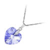 925 Sterling Silver Coated Heart Crystal Pendant Necklace