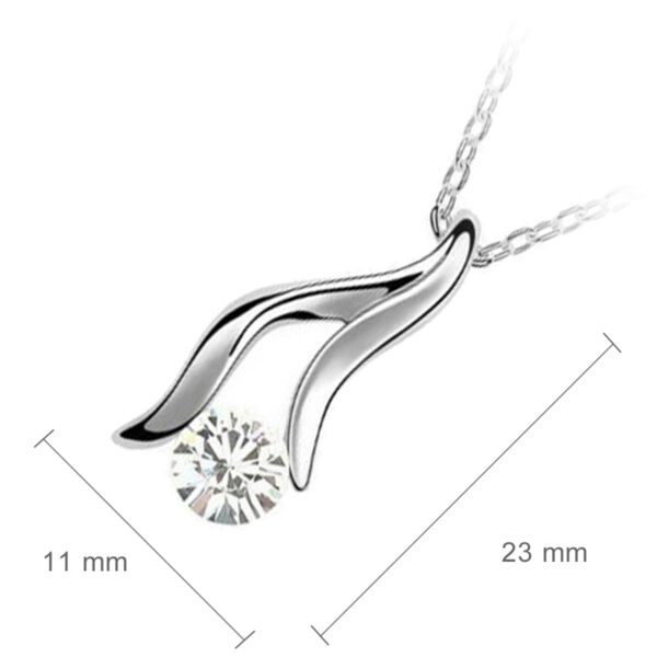 925 Sterling Silver Coated Giving Hand Pendant Necklace with Crystal - Diamond Clear