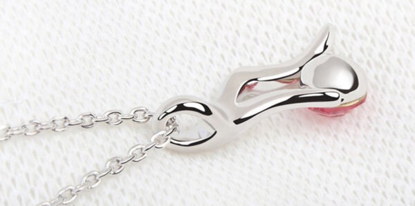 925 Sterling Silver Coated Giving Hand Pendant Necklace with Crystal - Diamond Clear
