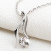 925 Sterling Silver Coated Giving Hand Pendant Necklace with Crystal - Diamond Clear