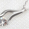 925 Sterling Silver Coated Giving Hand Pendant Necklace with Crystal - Diamond Clear