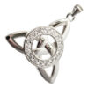 925 Sterling Silver Pendant Necklace with Celtic Trinity Knot and Circle Paved with Stones - Diamond Clear