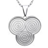 Triskelion Triple Celtic Spiral Double Sided Pendant Necklace in 925 Sterling Silver or Precious Metal Coated - Sterling Silver