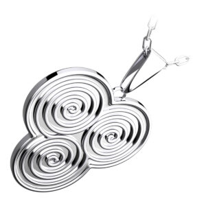 Triskelion Triple Celtic Spiral Double Sided Pendant Necklace in 925 Sterling Silver or Precious Metal Coated - Sterling Silver
